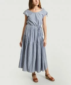 Bellerose Blue and White Pasua Striped Long Dress
