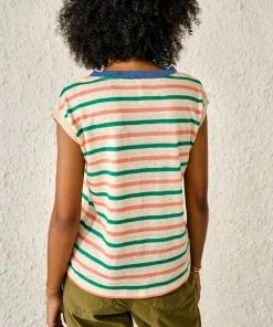 Bellerose Sevia T-Shirt In Green & Pink 9 Bellerose Sevia T-Shirt In Green & Pink