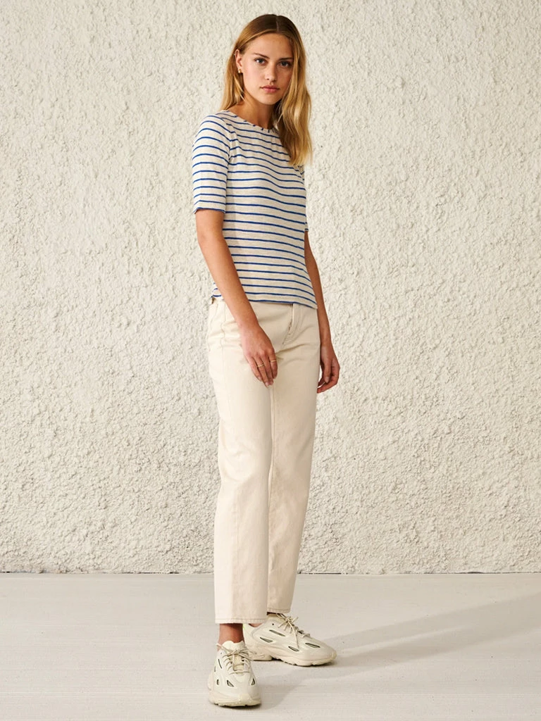 Bellerose Seas Stripe T-Shirt In Blue 5 Bellerose Seas Stripe T-Shirt In Blue