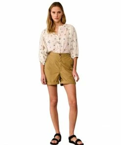 Bellerose Pantaloncini Paposs Donna Kaki 7 Bellerose Pantaloncini Paposs Donna Kaki