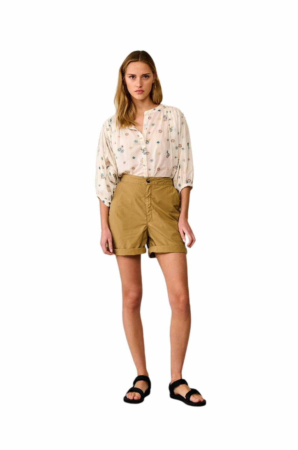 Bellerose Pantaloncini Paposs Donna Kaki 5 Bellerose Pantaloncini Paposs Donna Kaki