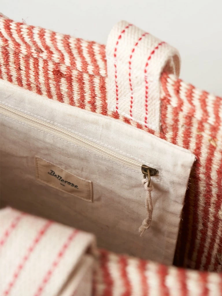 Bellerose Geri Bag In Red & Ecru 3 Bellerose Geri Bag In Red & Ecru