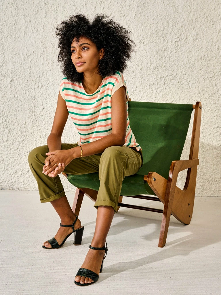 Bellerose Sevia T-Shirt In Green & Pink 4 Bellerose Sevia T-Shirt In Green & Pink