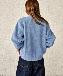 Bellerose Dosany Button Through Cardigan - Blue Marl 9 Bellerose Dosany Button Through Cardigan - Blue Marl