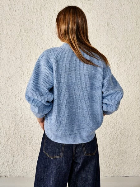 Bellerose Dosany Button Through Cardigan - Blue Marl 5 Bellerose Dosany Button Through Cardigan - Blue Marl