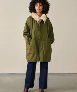 Bellerose Laos Classic Parka In Olive