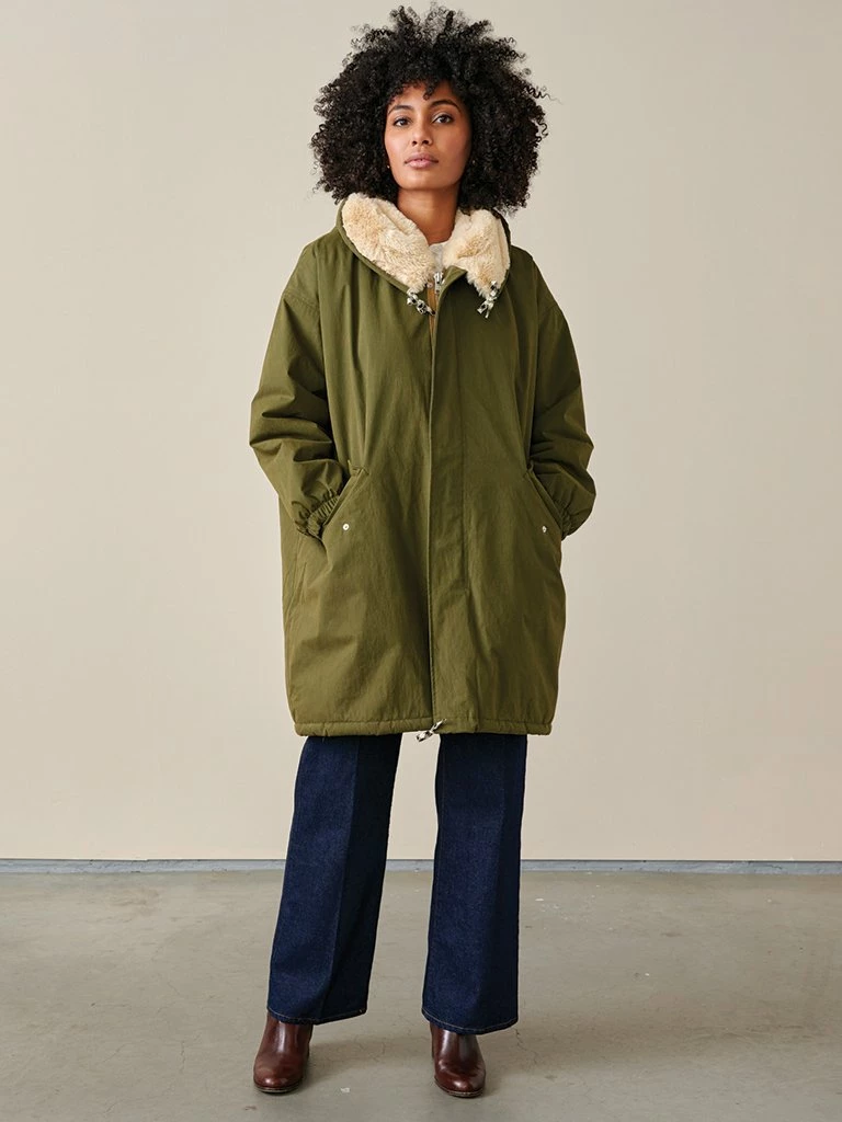 Bellerose Laos Classic Parka In Olive 3 Bellerose Laos Classic Parka In Olive