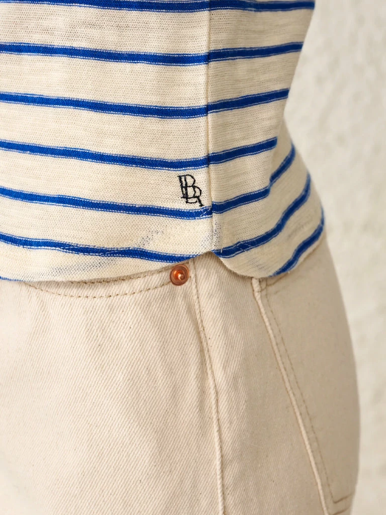 Bellerose Seas Stripe T-Shirt In Blue 6 Bellerose Seas Stripe T-Shirt In Blue