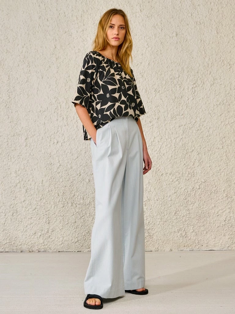 Bellerose Stuart Print Blouse In Black & Stone 4 Bellerose Stuart Print Blouse In Black & Stone