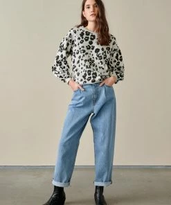 Bellerose Fafi Leopard Sweatshirt In Grey
