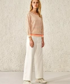 Bellerose Gops Stripe Sweater In Pale Combo