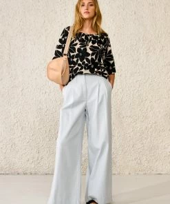 Bellerose Stuart Print Blouse In Black & Stone