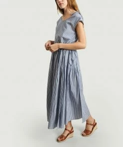 Bellerose Blue and White Pasua Striped Long Dress