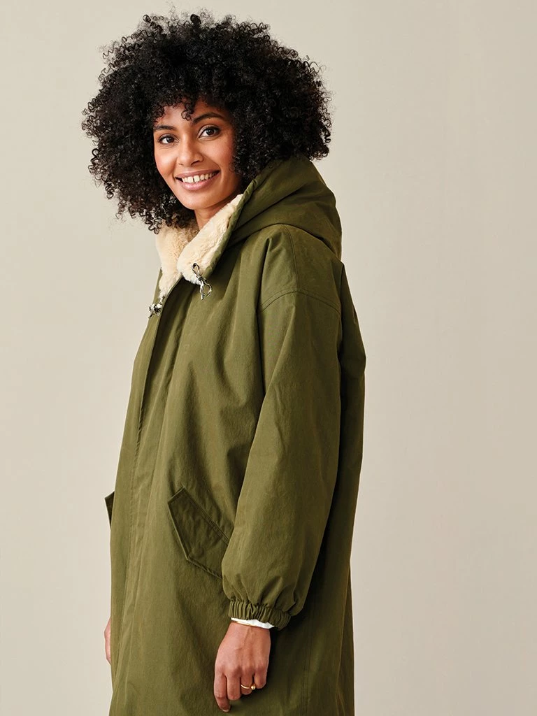 Bellerose Laos Classic Parka In Olive 4 Bellerose Laos Classic Parka In Olive