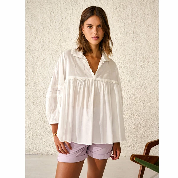 Bellerose Doushka Cotton Blouse Off White 5 Bellerose Doushka Cotton Blouse Off White