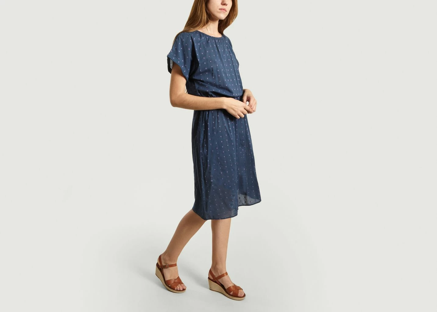 Bellerose Navy Blue Diallo Floral Pattern Dress 4 Bellerose Navy Blue Diallo Floral Pattern Dress