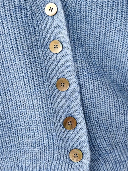 Bellerose Dosany Button Through Cardigan - Blue Marl 6 Bellerose Dosany Button Through Cardigan - Blue Marl