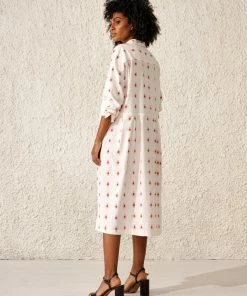 Bellerose Impec Dress In White & Red 10 Bellerose Impec Dress In White & Red