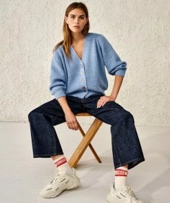 Bellerose Dosany Button Through Cardigan - Blue Marl 11 Bellerose Dosany Button Through Cardigan - Blue Marl