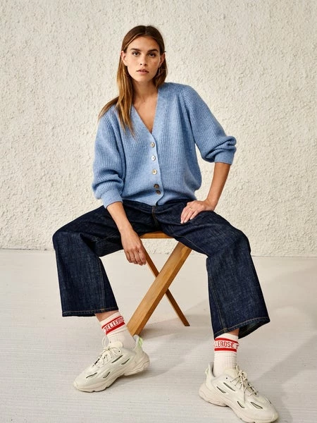 Bellerose Dosany Button Through Cardigan - Blue Marl 7 Bellerose Dosany Button Through Cardigan - Blue Marl