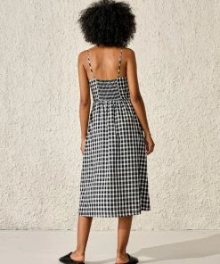 Bellerose Solal Gingham Dress In Black & White