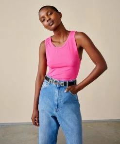 Bellerose Nima Fluro Pink Ribbed Vest