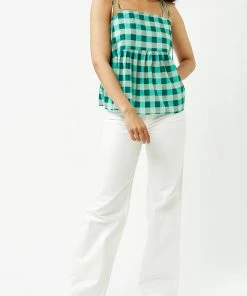 Bellerose Green Check Imelda Top