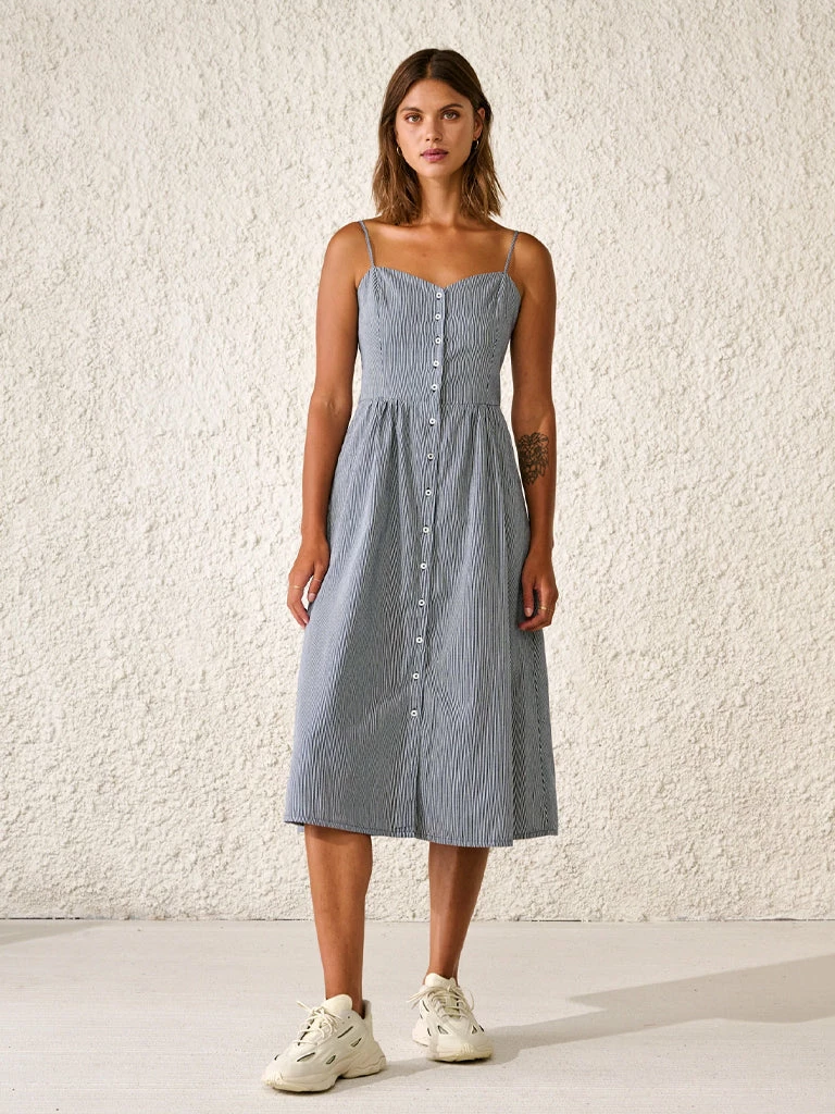 Bellerose Solal Stripe Dress In Blue 6 Bellerose Solal Stripe Dress In Blue