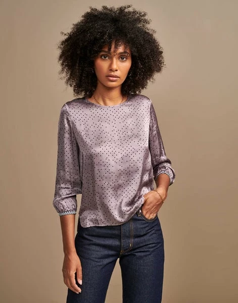 Bellerose Solong Lilac Spot Viscose Top 3 Bellerose Solong Lilac Spot Viscose Top