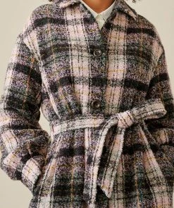Bellerose Pink Vitto Check Coat