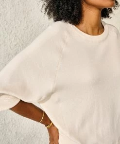 Bellerose Anglet Cotton Knit Sweatshirt in Milky Way