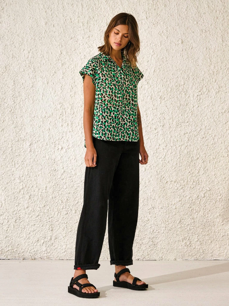 Bellerose Soukie Printed Shirt In Green 3 Bellerose Soukie Printed Shirt In Green
