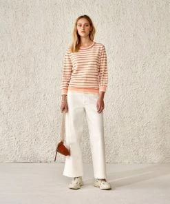 Bellerose Gops T-Shirt - Orange/ecru Stripe