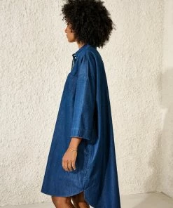 Bellerose Gladys Denim Dress In Mid Blue Stone