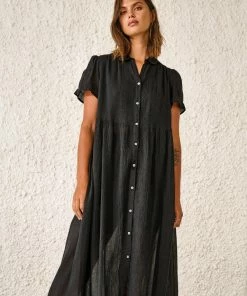 Bellerose Iueke Dress In Off Black