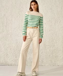 Bellerose Dator Stripe Sweater In Parchemin