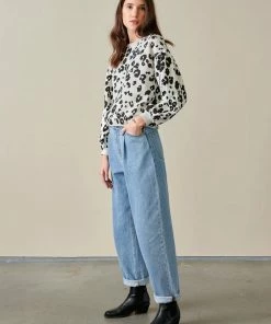 Bellerose Fafi Leopard Sweatshirt In Grey