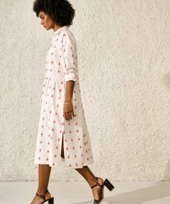 Bellerose Impec Dress In White & Red 11 Bellerose Impec Dress In White & Red