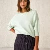 Bellerose Anglet Cotton Knit Sweatshirt in Mist Green 1 Bellerose Anglet Cotton Knit Sweatshirt in Mist Green