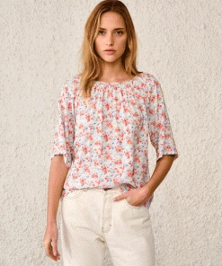 Bellerose Stuart Coral Floral Blouse