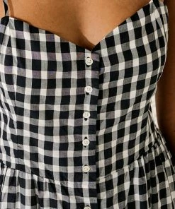 Bellerose Solal Gingham Dress In Black & White