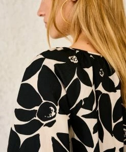Bellerose Stuart Print Blouse In Black & Stone 11 Bellerose Stuart Print Blouse In Black & Stone