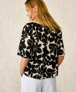 Bellerose Stuart Print Blouse In Black & Stone 10 Bellerose Stuart Print Blouse In Black & Stone