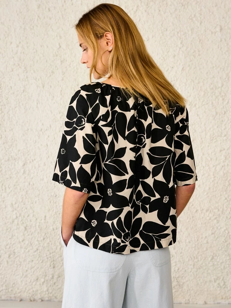 Bellerose Stuart Print Blouse In Black & Stone 6 Bellerose Stuart Print Blouse In Black & Stone
