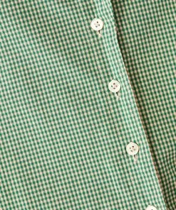 Bellerose Gerda Tie Shirt In Green Micro Check