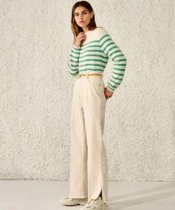Bellerose Dator Stripe Sweater In Parchemin