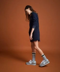 Bellerose Blue High Neck Straight Dress