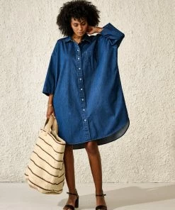 Bellerose Gladys Denim Dress In Mid Blue Stone