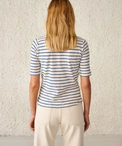 Bellerose Seas Stripe T-Shirt In Blue 11 Bellerose Seas Stripe T-Shirt In Blue