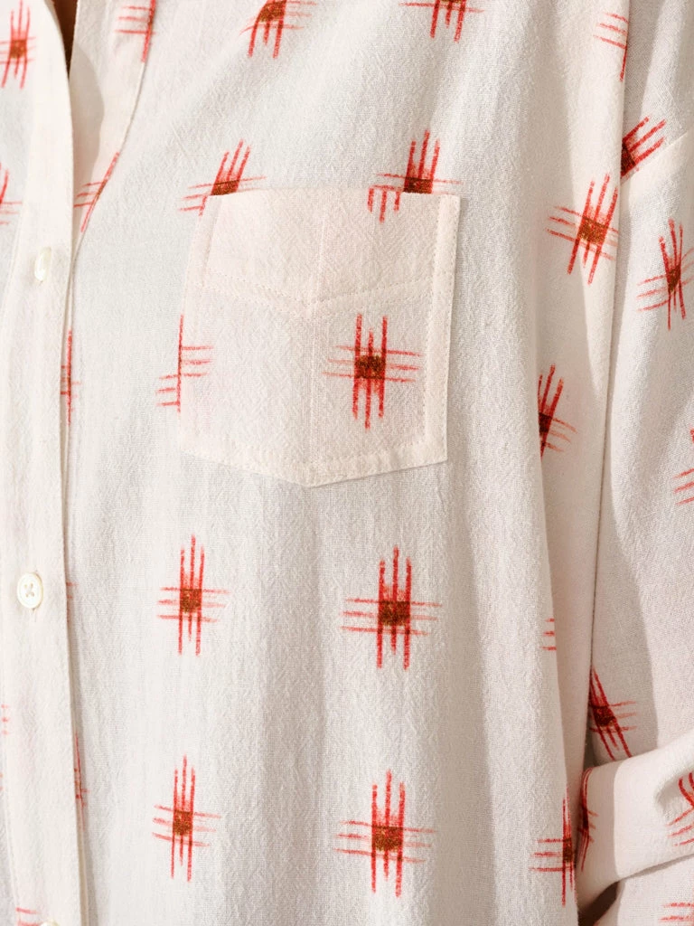 Bellerose Impec Dress In White & Red 5 Bellerose Impec Dress In White & Red